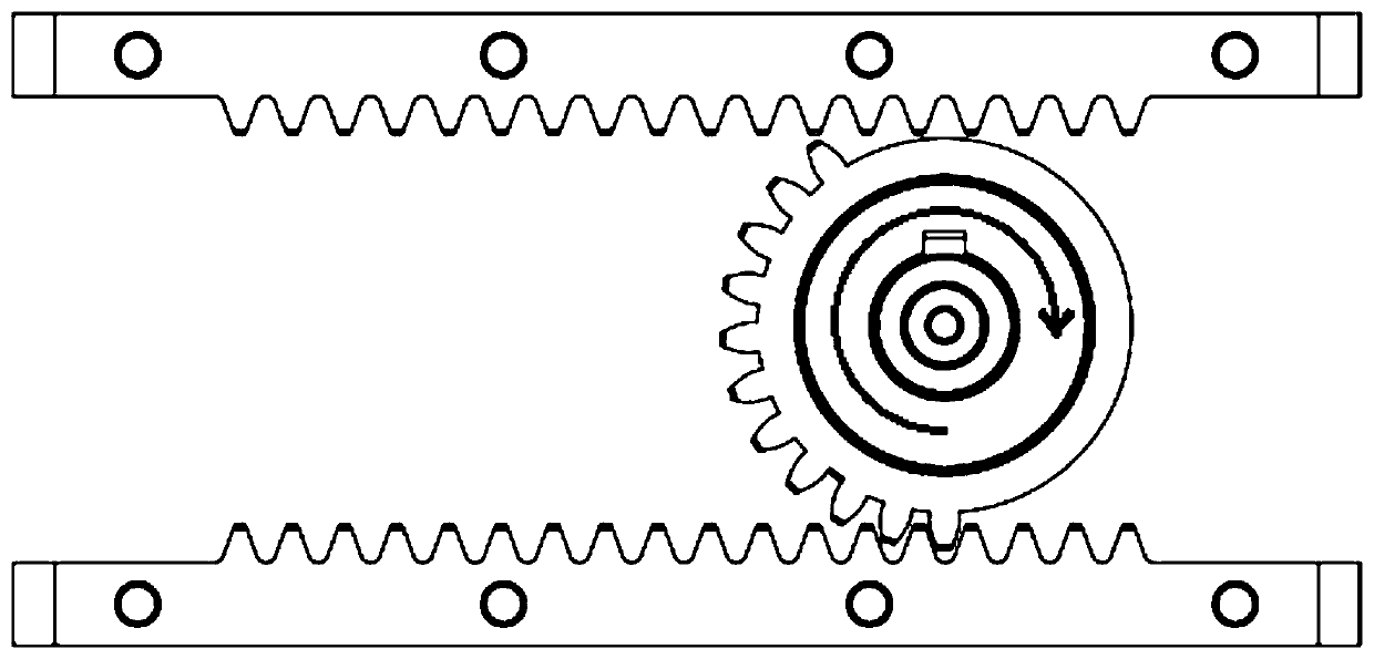 A rotary reciprocating motion device based on gear meshing and direction change