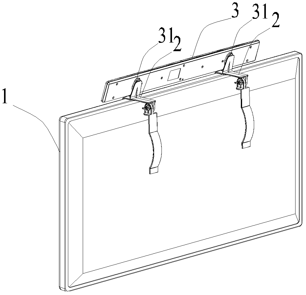 A flat-panel TV antenna bracket and flat-panel TV antenna system and installation structure