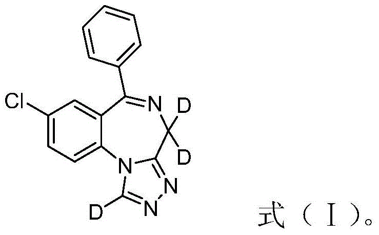 Deuterated estazolam and preparation method thereof