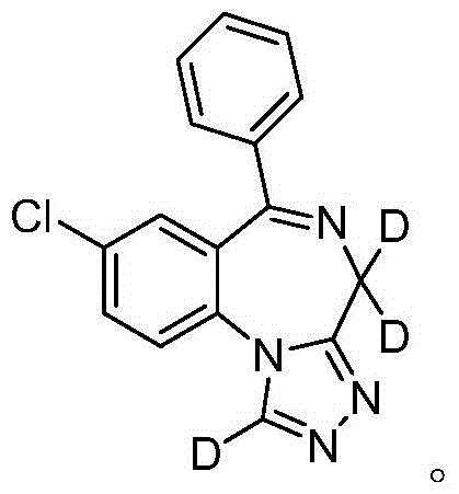 Deuterated estazolam and preparation method thereof