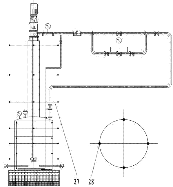 Macro-axis submerged high-temperature molten salt pump comprehensive test detection device