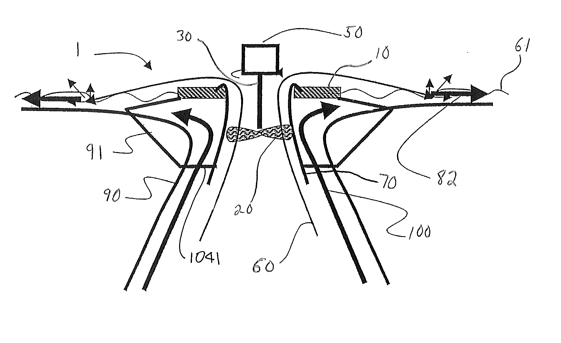 Apparatus for surface mixing of gasses and liquids