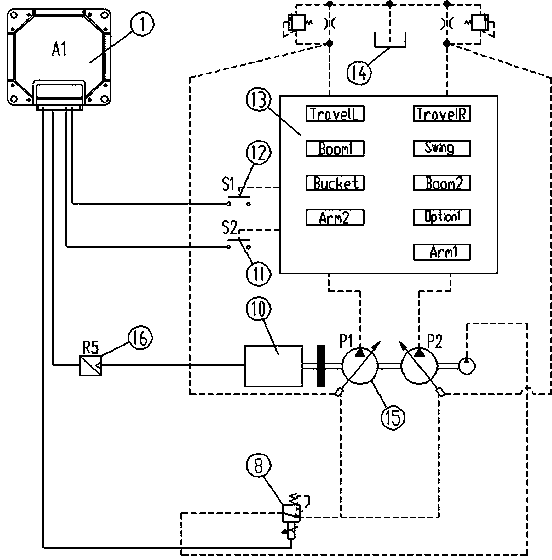 Novel excavator current-limiting control system