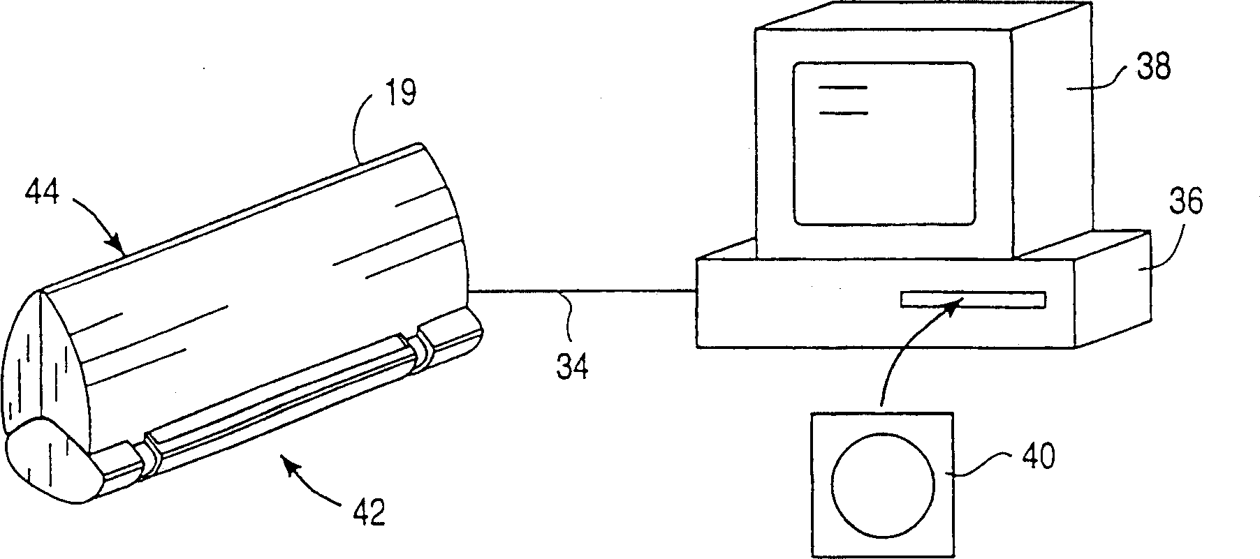 Scanner powered by peripheral bus