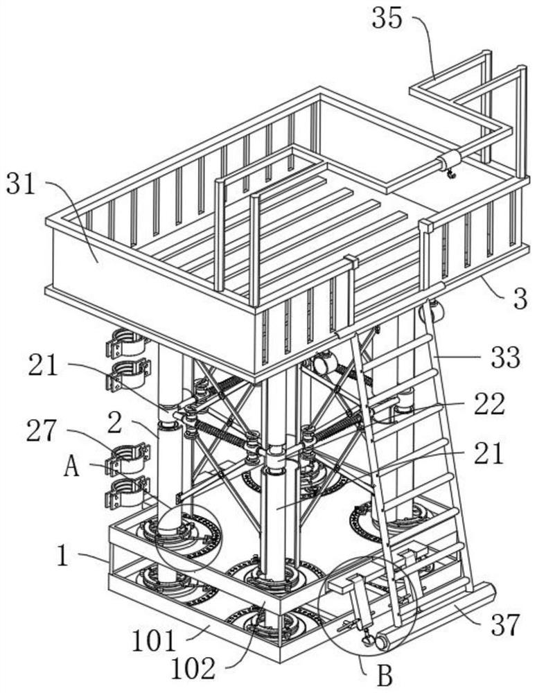 Steel structure on-site construction splicing support