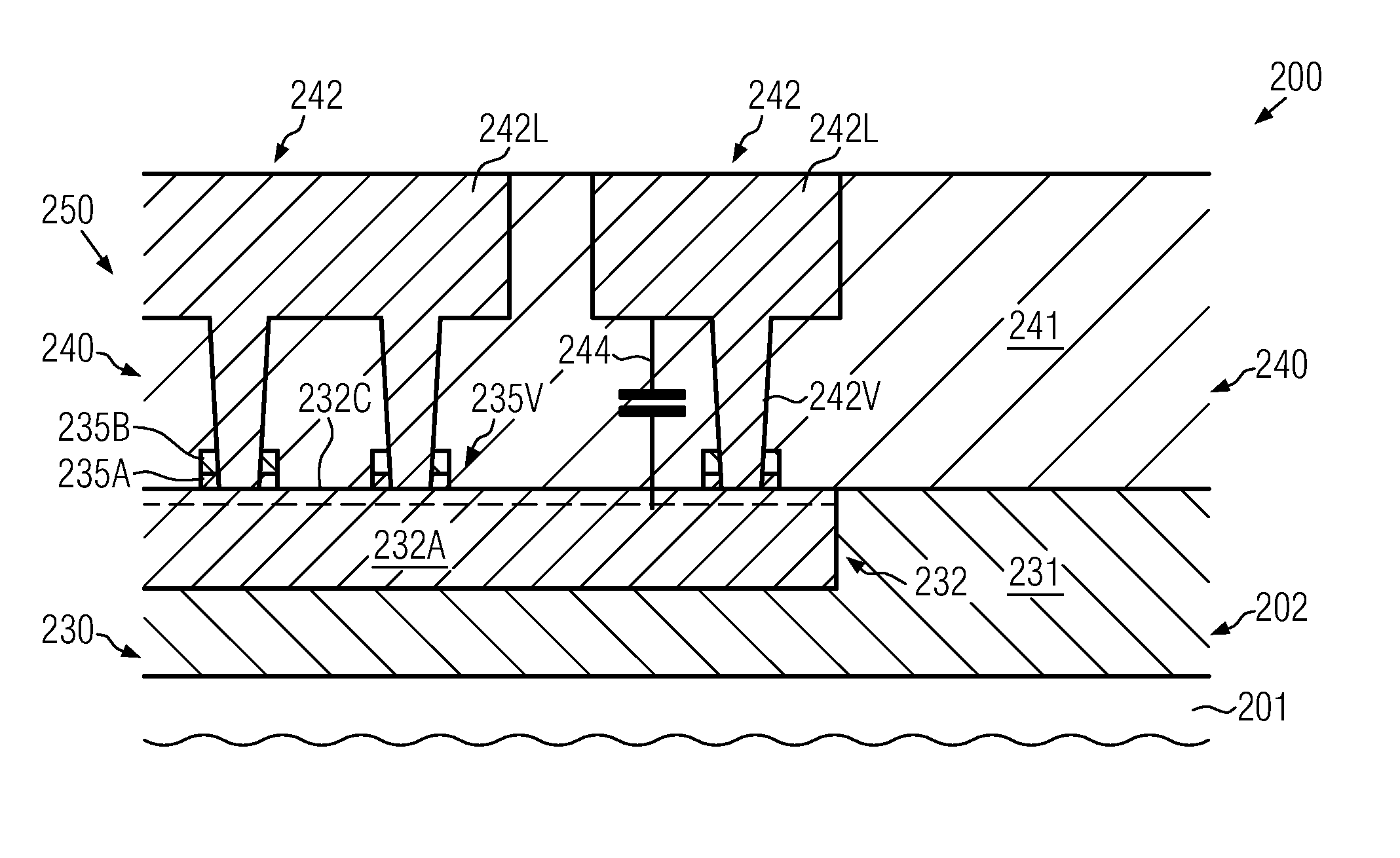 Semiconductor device comprising metallization layers of reduced interlayer capacitance by reducing the amount of etch stop materials