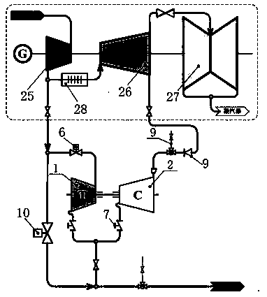 Steam turbine supercharger