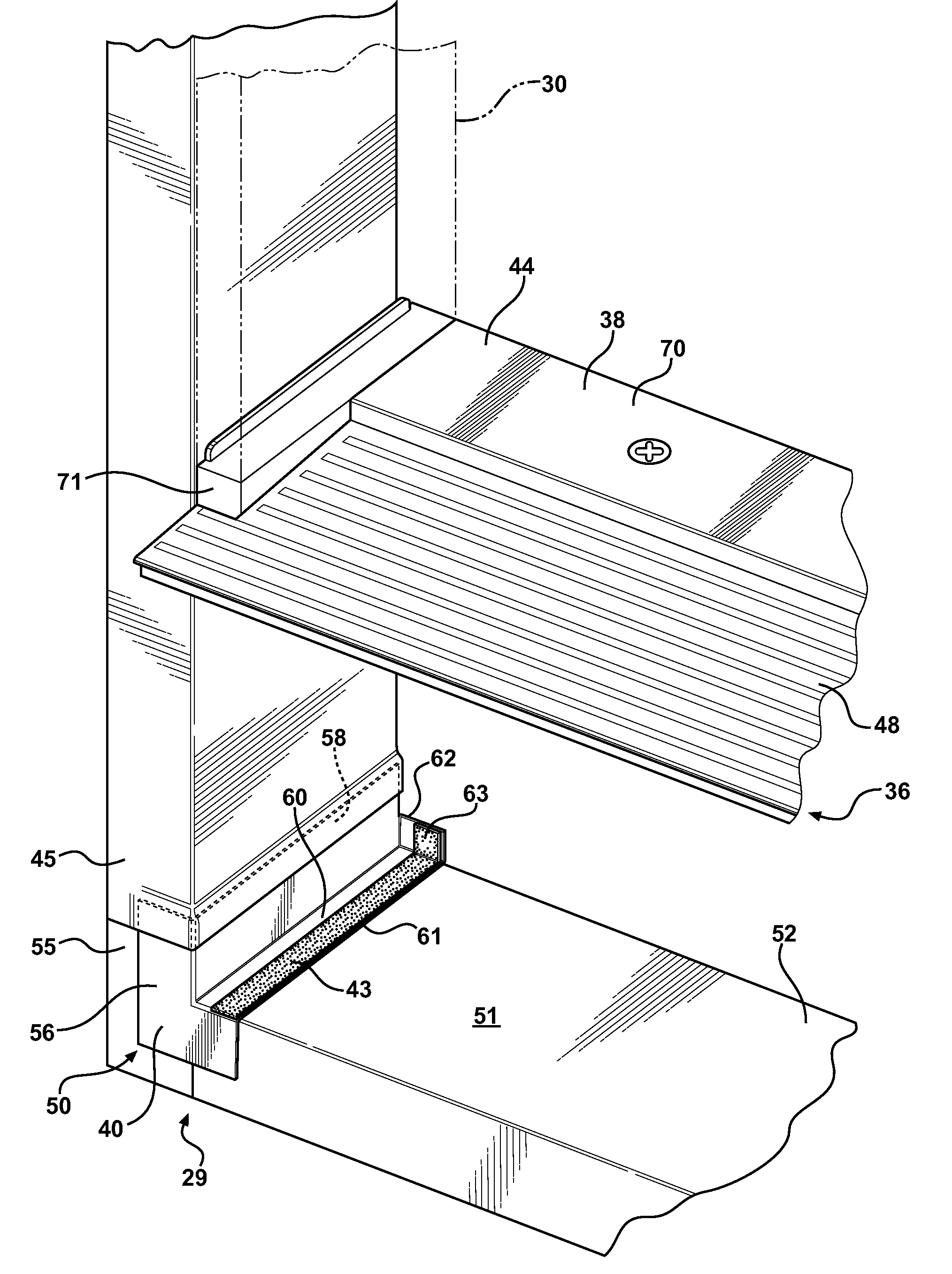 Entryway for disposition in a door opening of a building