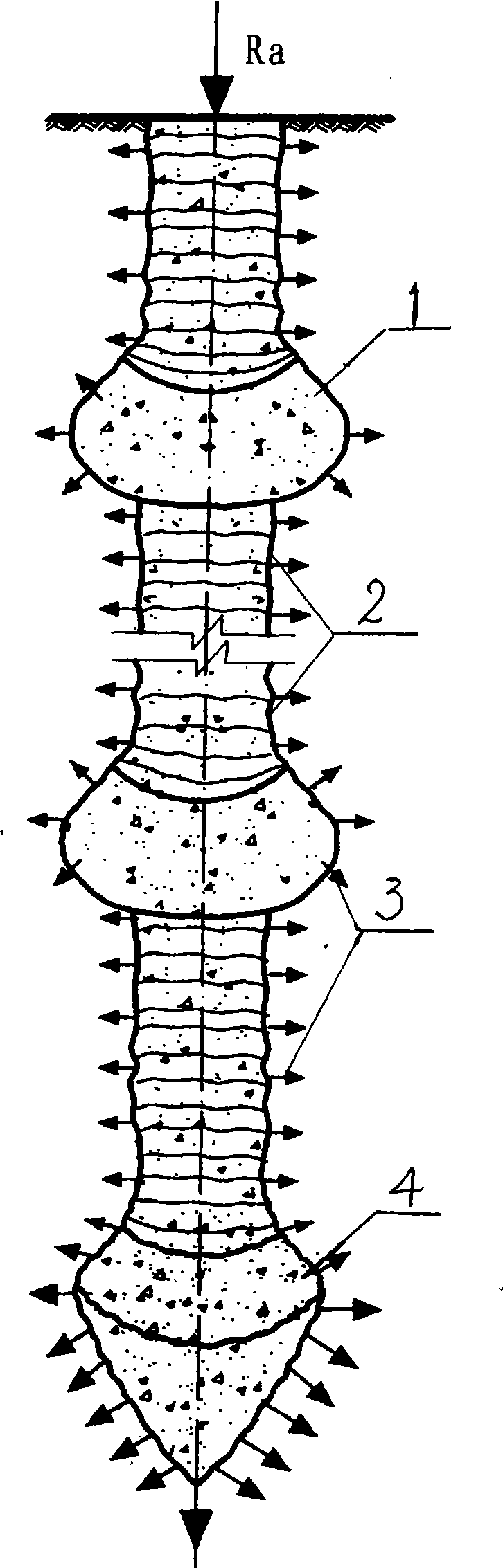 Five in one pre-expansion ecological pile body processing foundation method