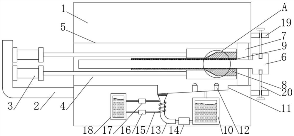 An ultra-long pier thickening device for a large-wall-thick seamless steel pipe and its application method