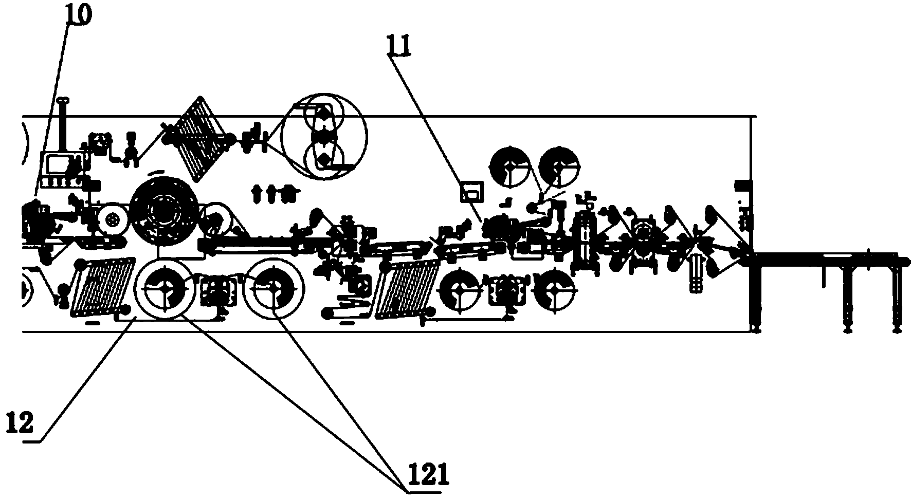 Mechanical device for sanitary towel production