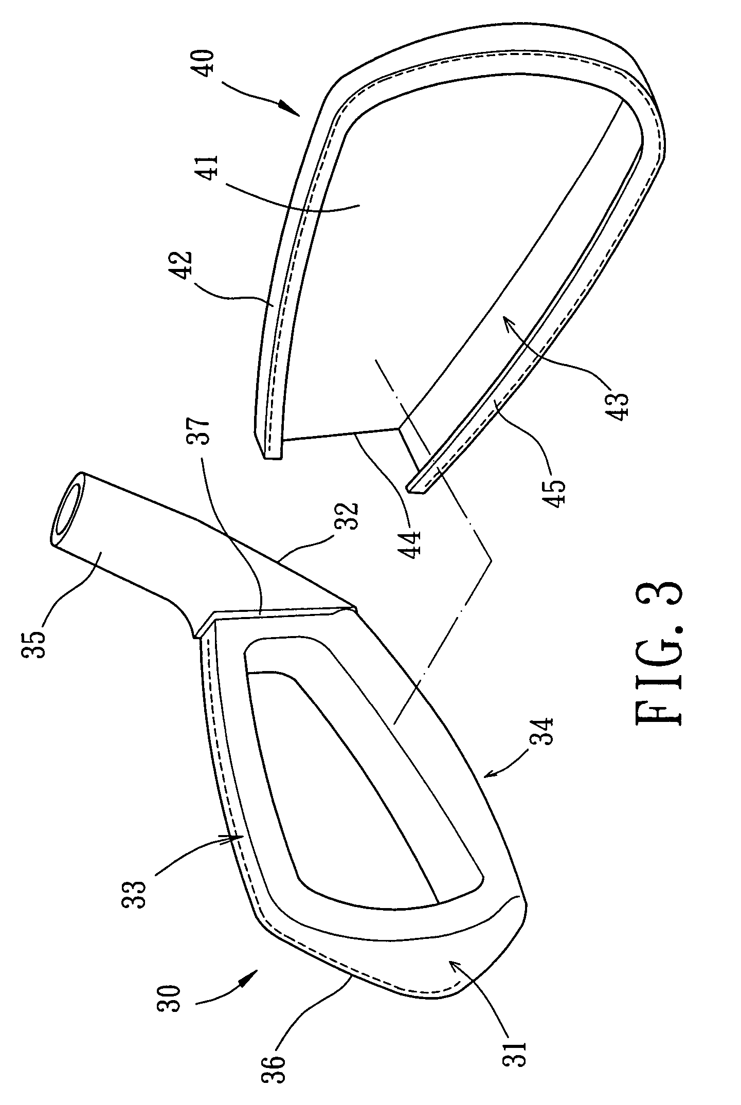 Golf club head having a connecting structure for a high degree of flexibility