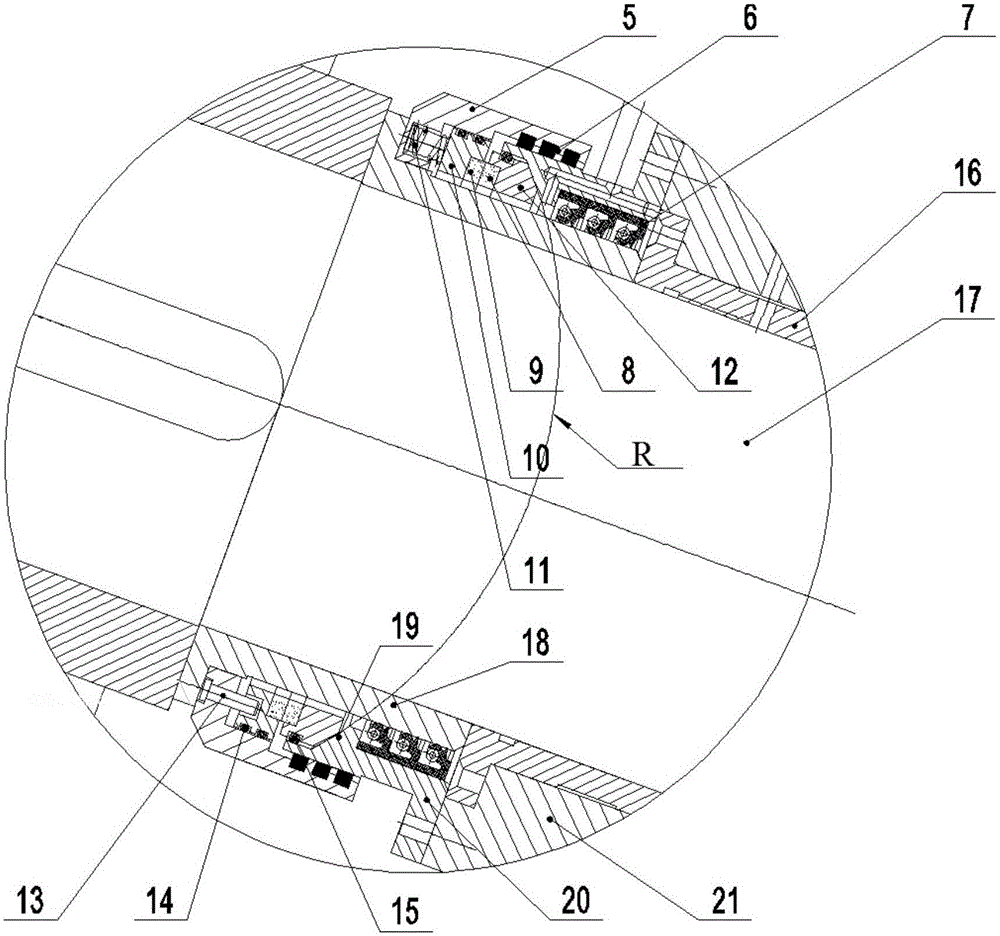 Underwater bearing of flush slag stirring cage machine and sealing device of underwater bearing