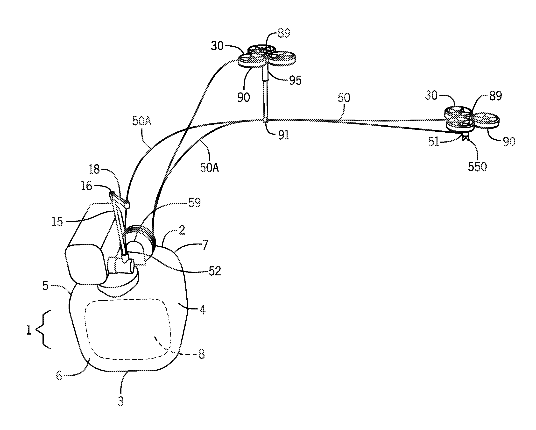 Tethered drone assembly