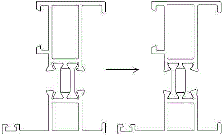 Automatic strip-inserting process of heat-insulting bridge cut-off aluminum window and door profiles