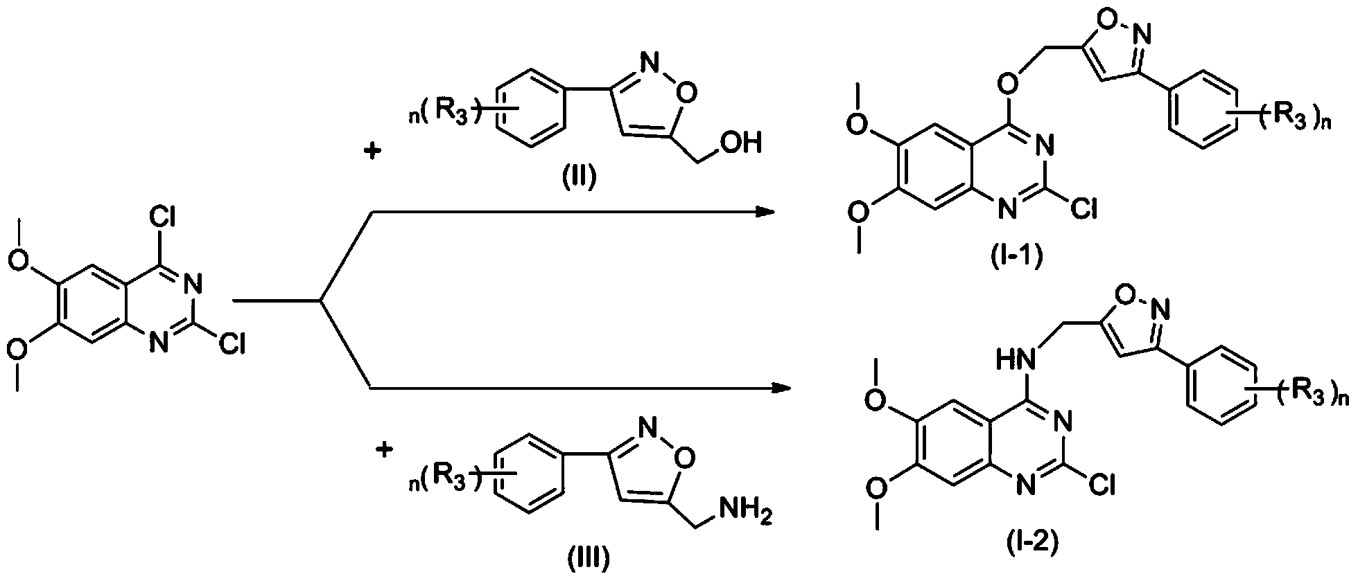 Preparation method and application of quinazoline derivative