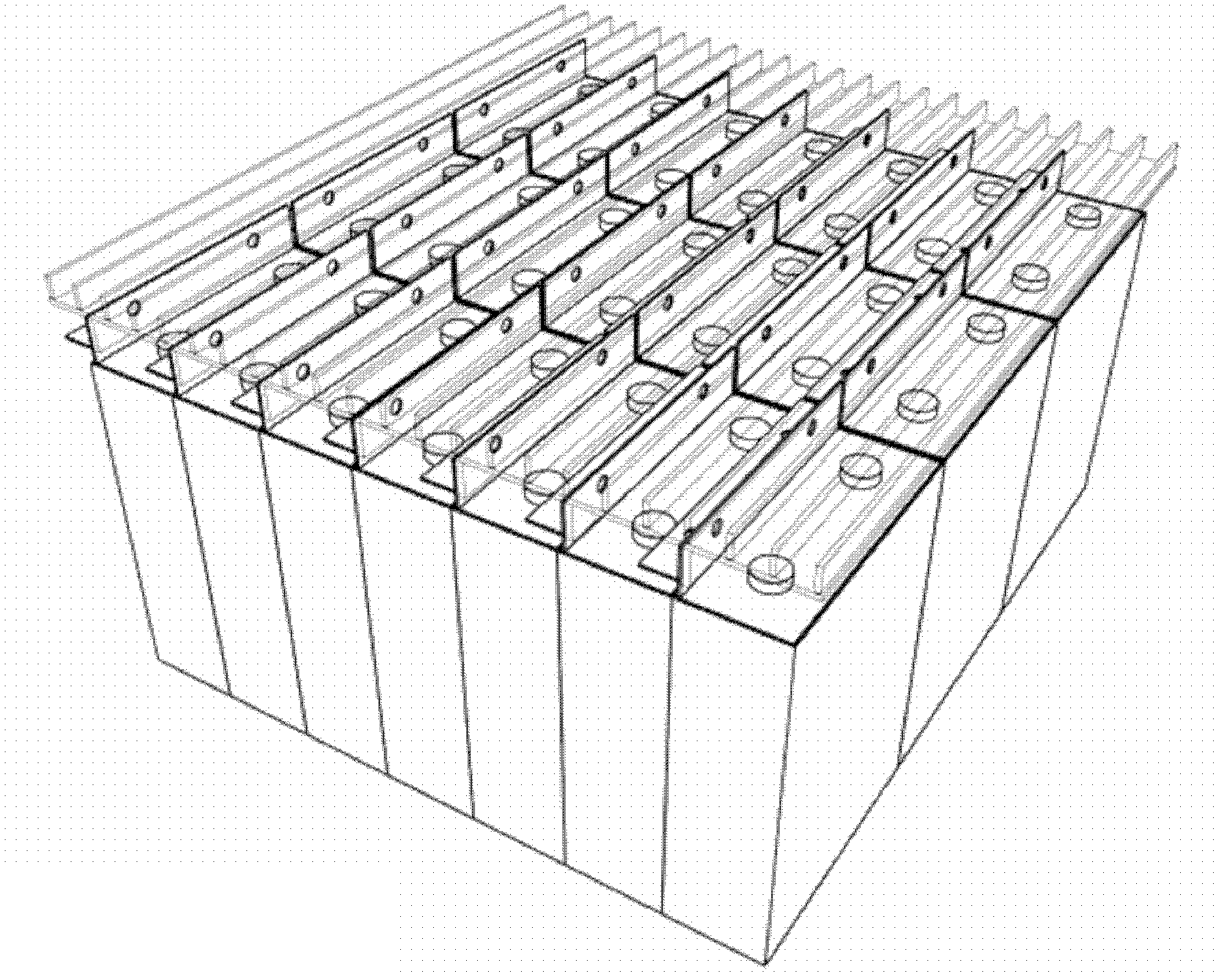 Power lithium-ion battery with temperature equalizing connection function