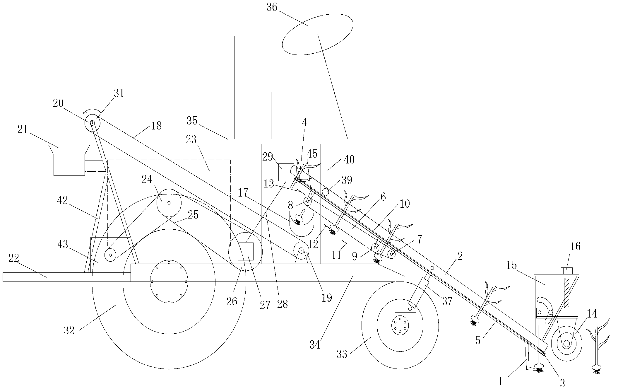 Multifunctional garlic combined harvester