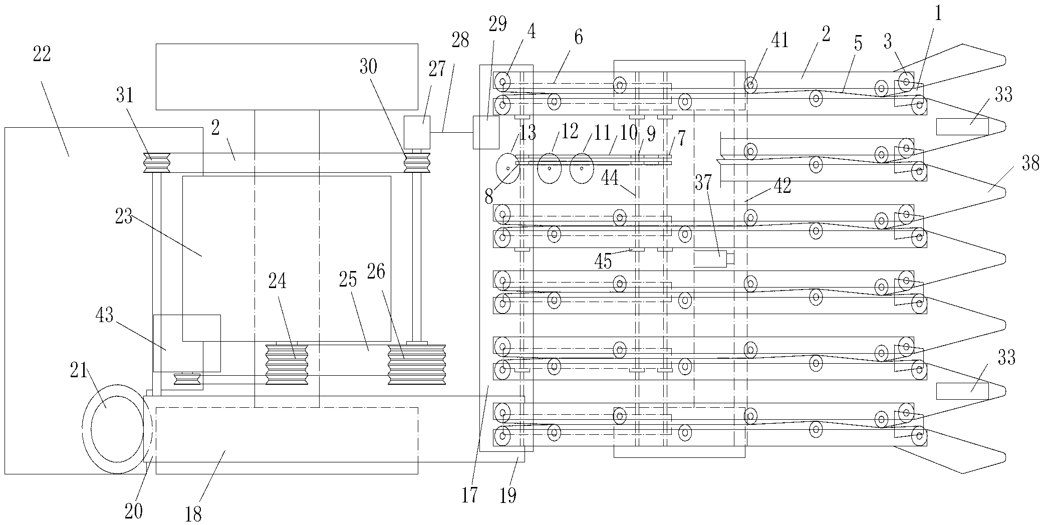 Multifunctional garlic combined harvester