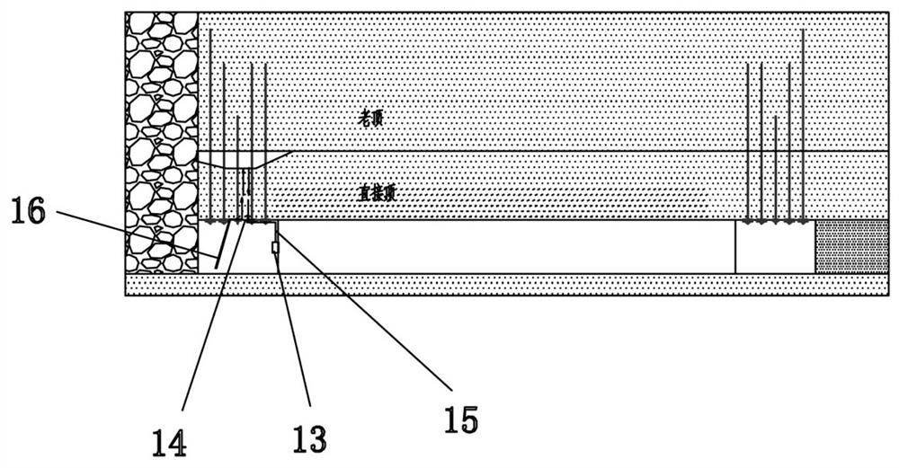 Gob-side entry retaining dynamic pressure area active supporting method and roof separation nondestructive monitoring device