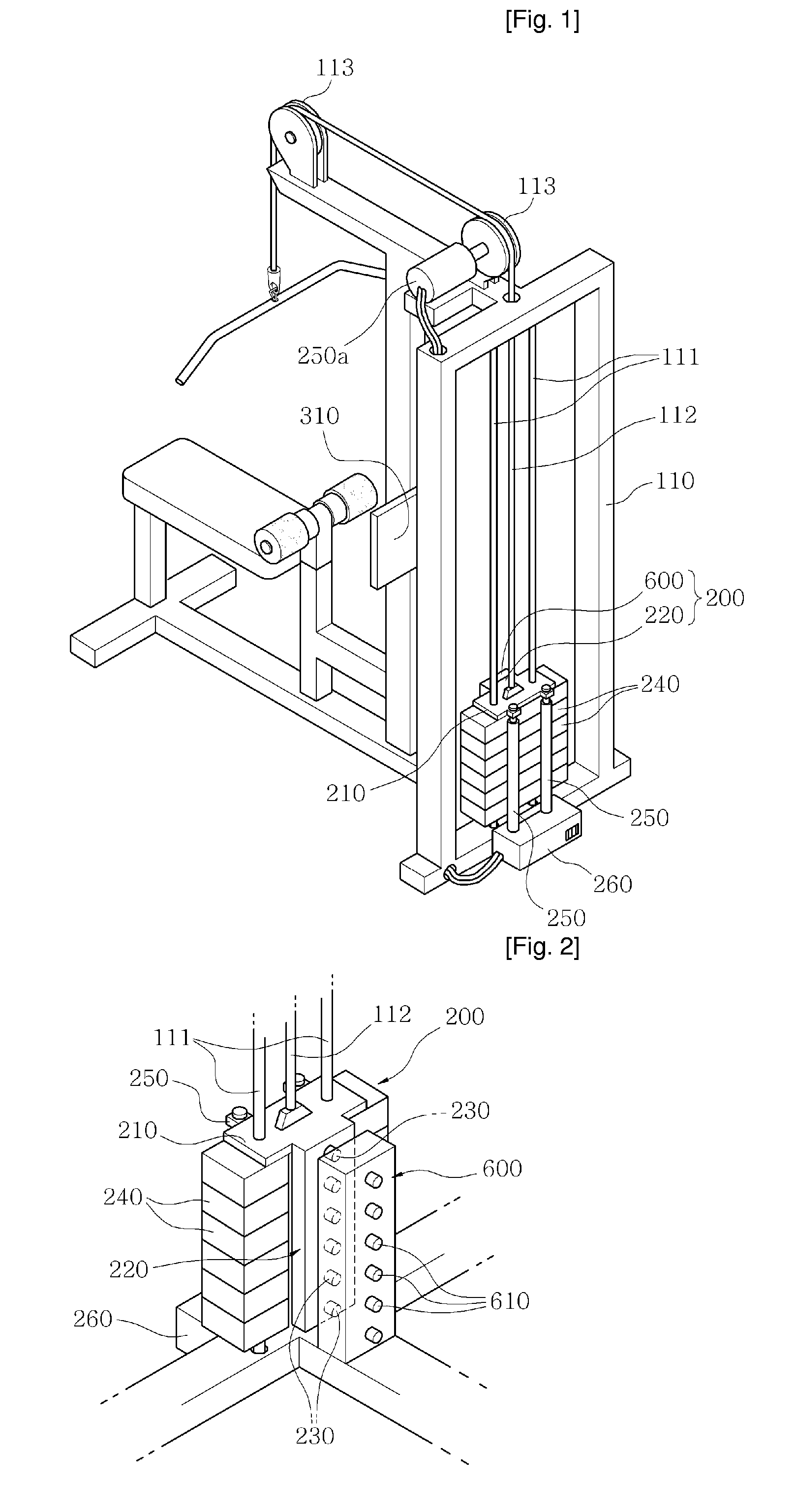 Weight-training machine having independent power generating function and stack for the machine