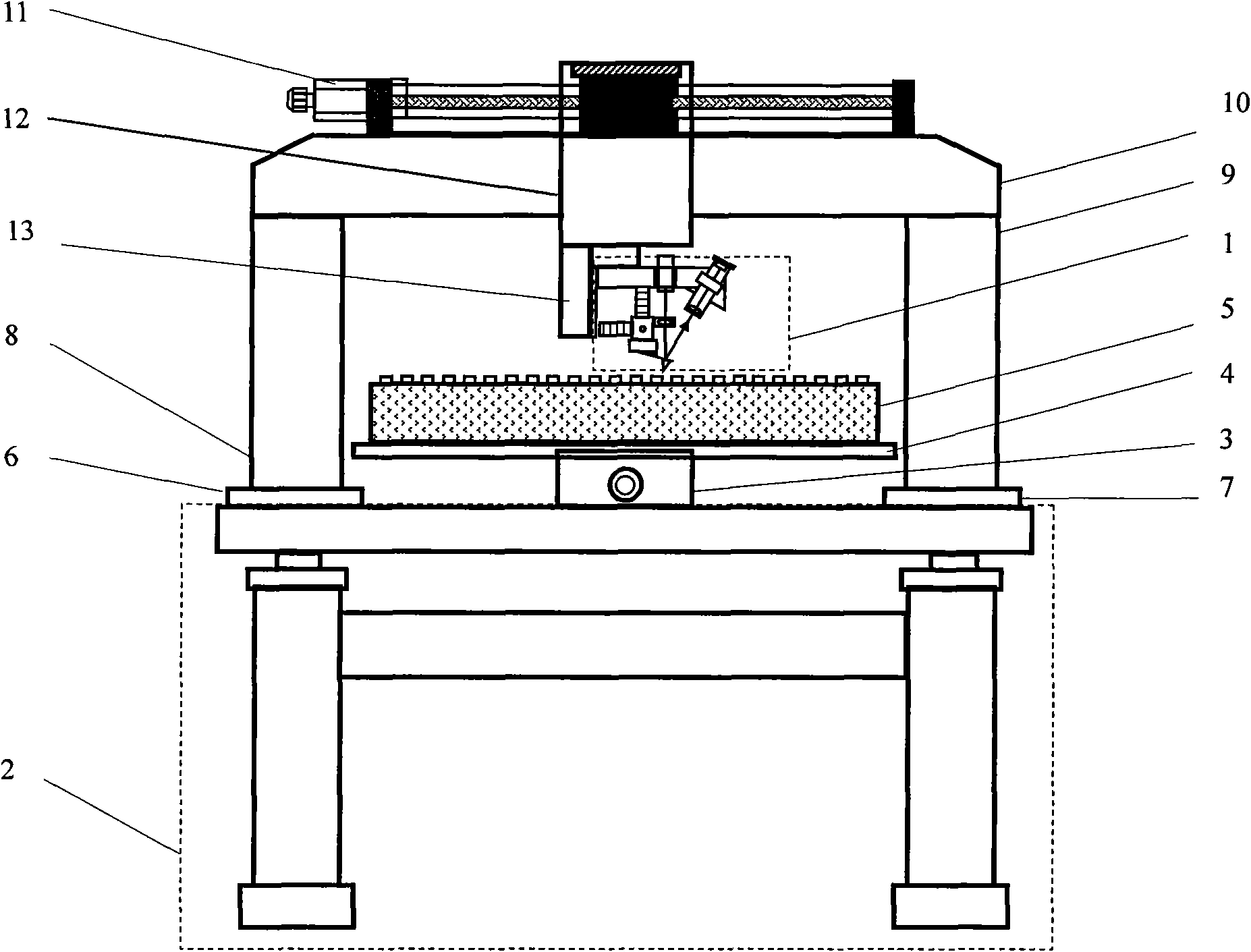 Method and device for large-range and high-resolution atomic force micro detection for large sample