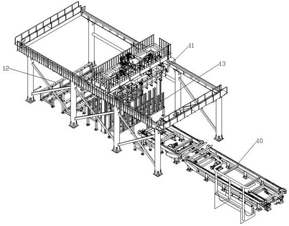 An automatic stacking device for aluminum rods