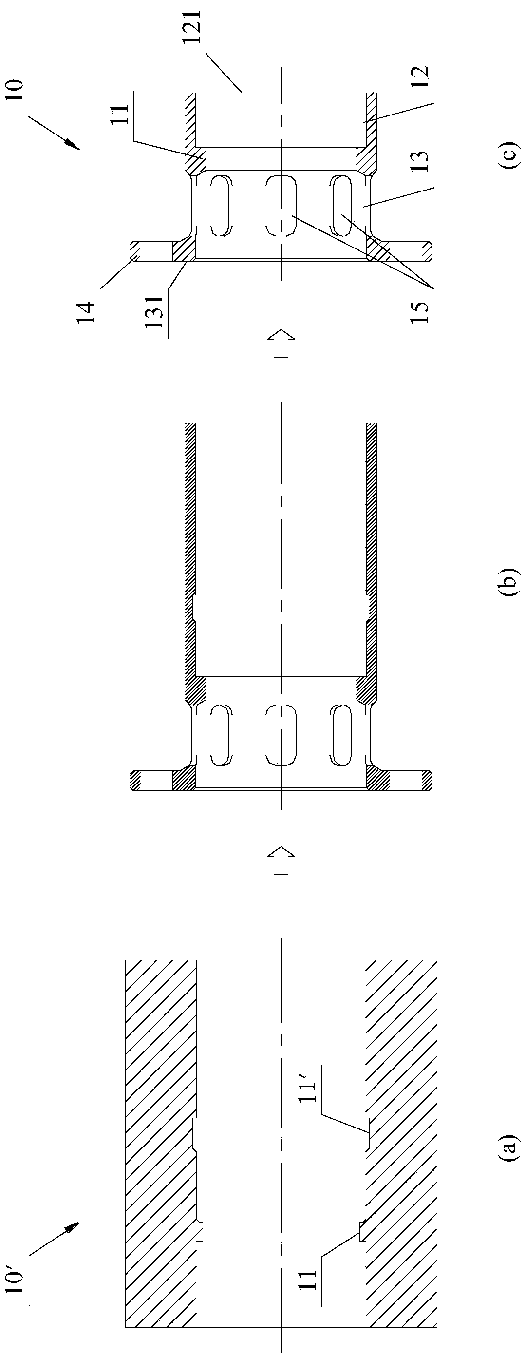 Thin-wall elastic support, and tooling and processing method thereof