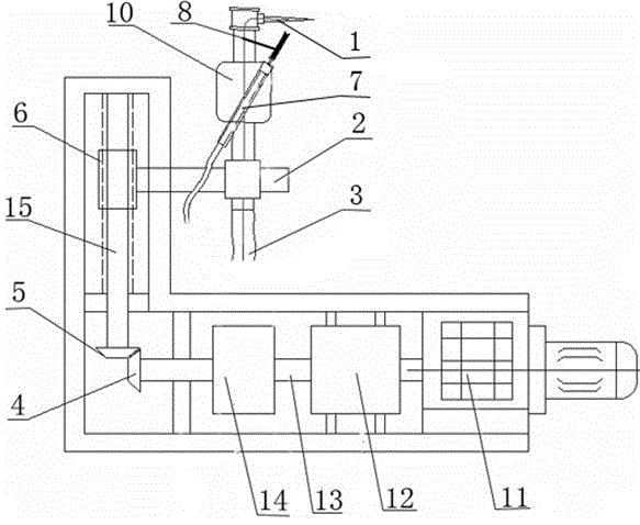 Double-metal mechanical composite pipe end inner wall surfacing device