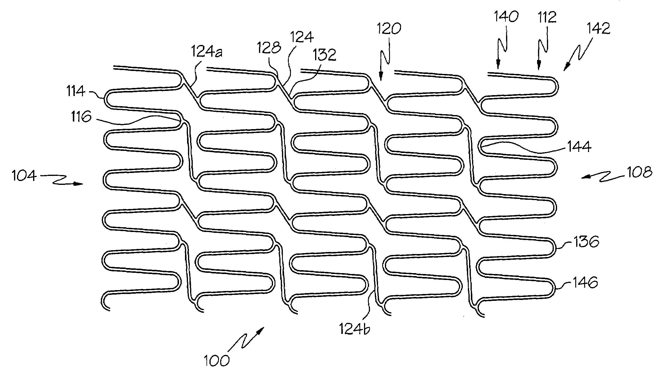 Varying circumferential spanned connectors in a stent