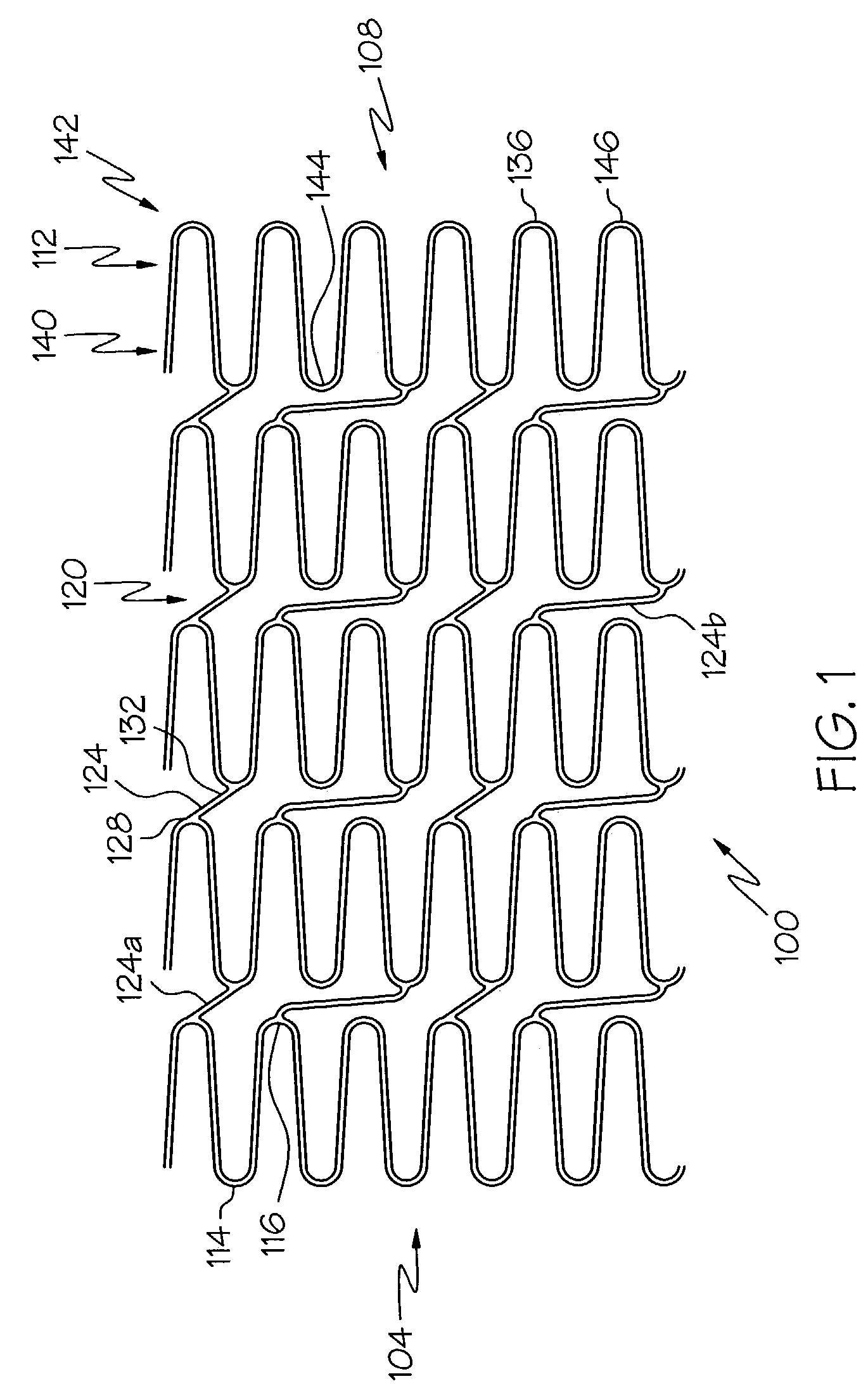 Varying circumferential spanned connectors in a stent