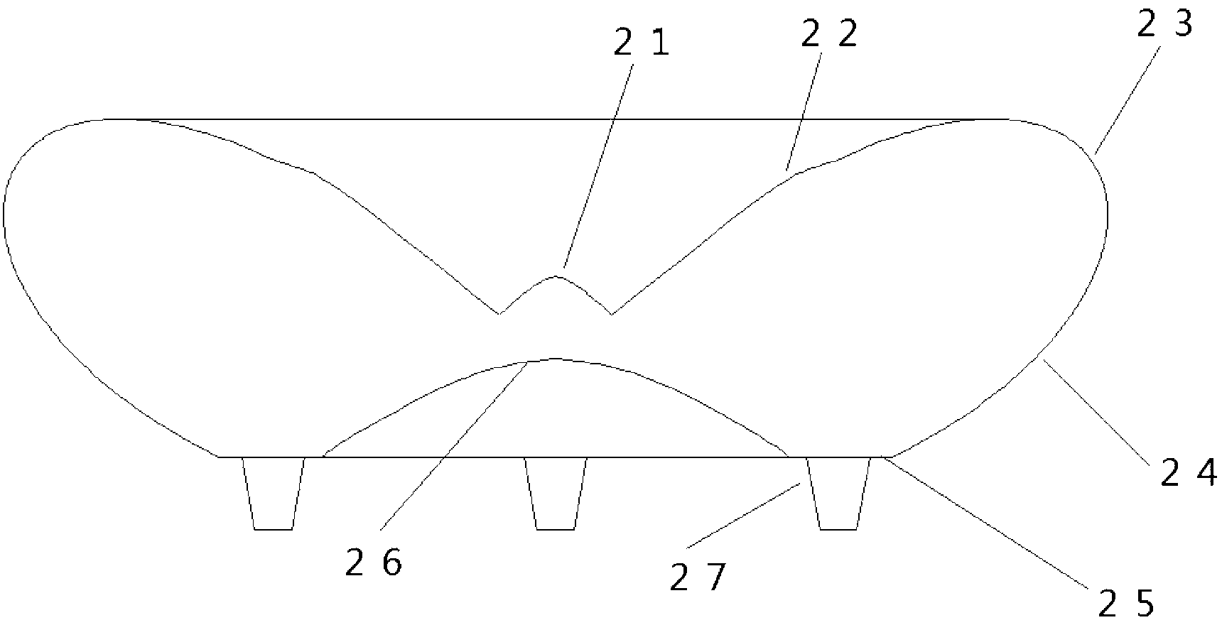 Secondary optical lens for light emitting diode (LED) wide-angle bulb lamp and LED wide-angle bulb lamp