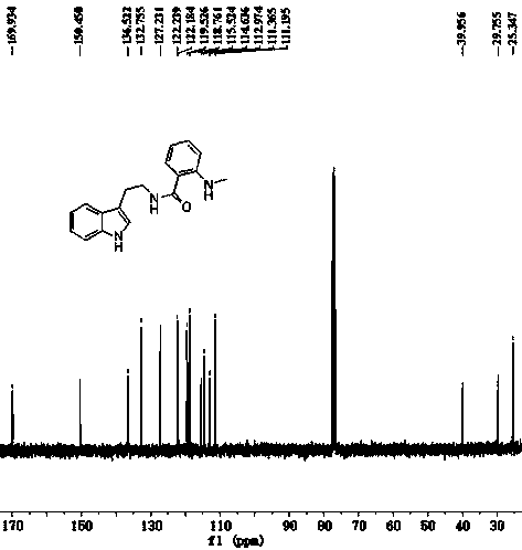 Method for synthesizing evodiamine by carbonylation reaction three-step method