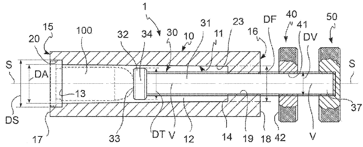 Multi-caliber dimensional inspection device for an assembled cartridge