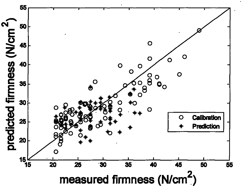 Rapid detection method for mango hardness