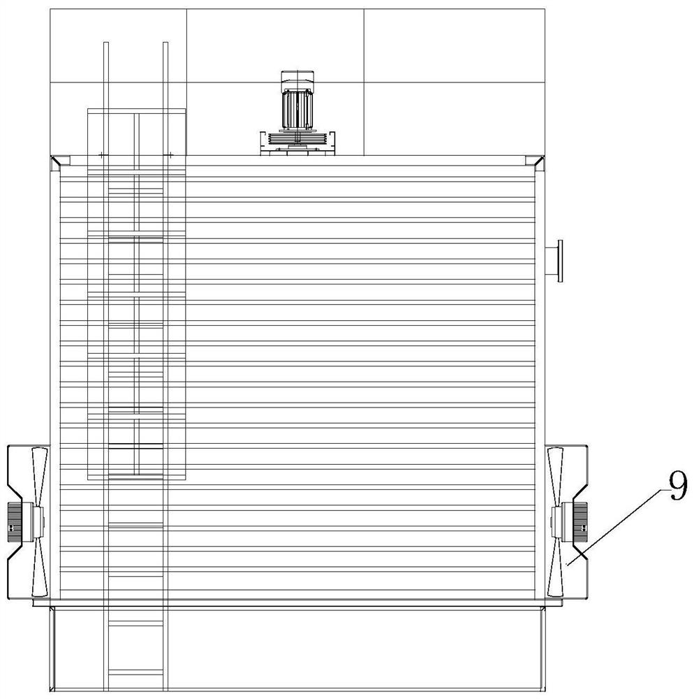 Ultra-low-noise countercurrent opening cooling tower