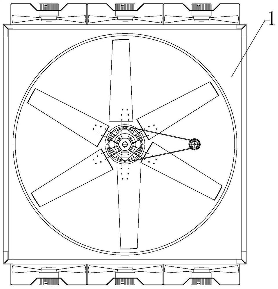 Ultra-low-noise countercurrent opening cooling tower