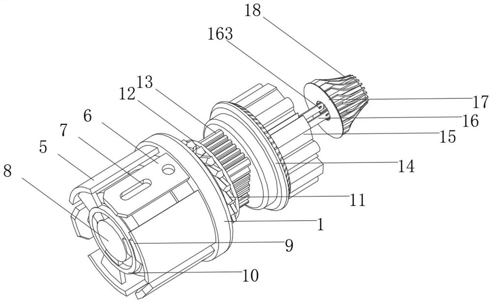 Multi-frame dimming LED spotlight assembly capable of stably working