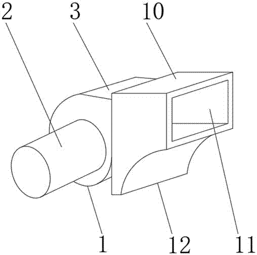 Backward-tilting multi-wing centrifugal ventilator