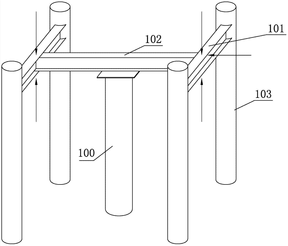 Offshore wind power single pile foundation horizontal bearing capacity test reaction device and its construction method