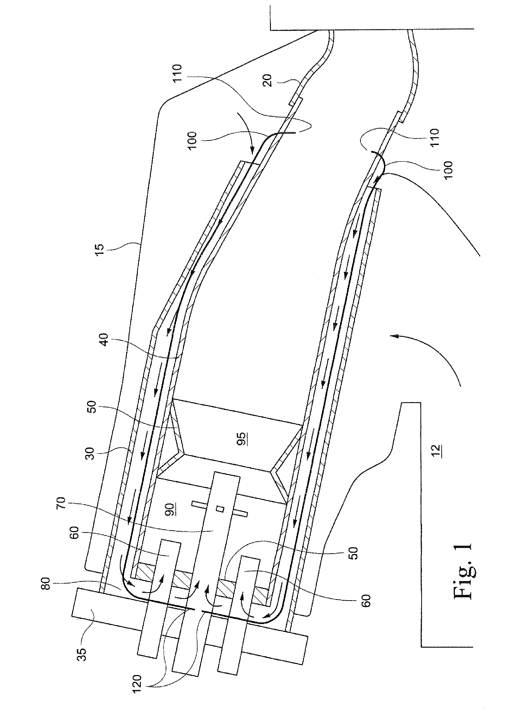 Combustor assembly for a turbine engine that mixes combustion products with purge air