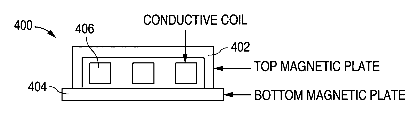 Magnetically enhanced power inductor with self-aligned hard axis magnetic core produced using a damascene process sequence