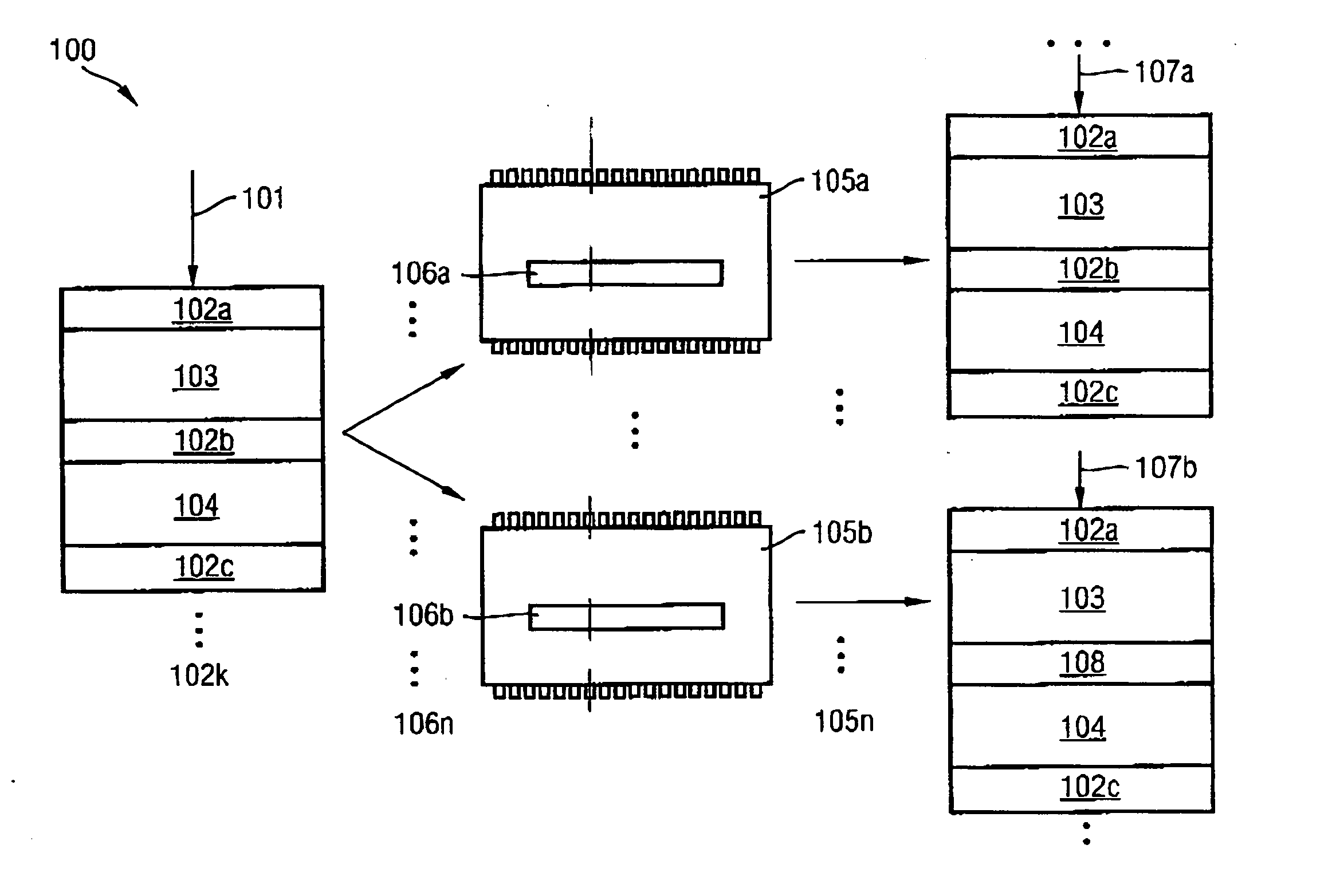 Circuit arrangement and method for driving electronic chips