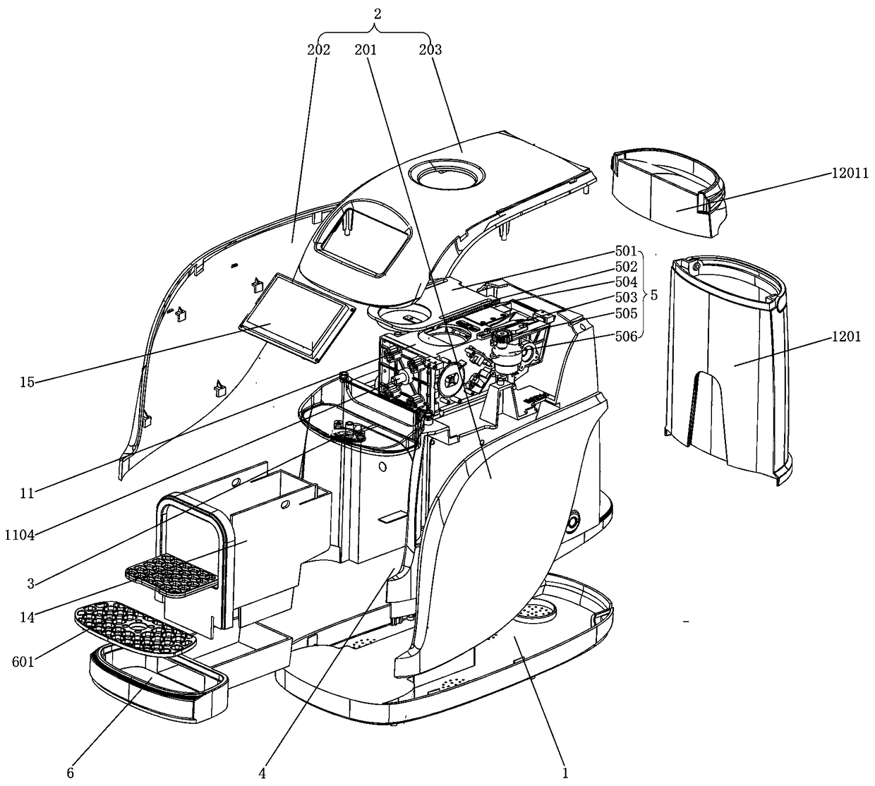 Brewing and drinking machine