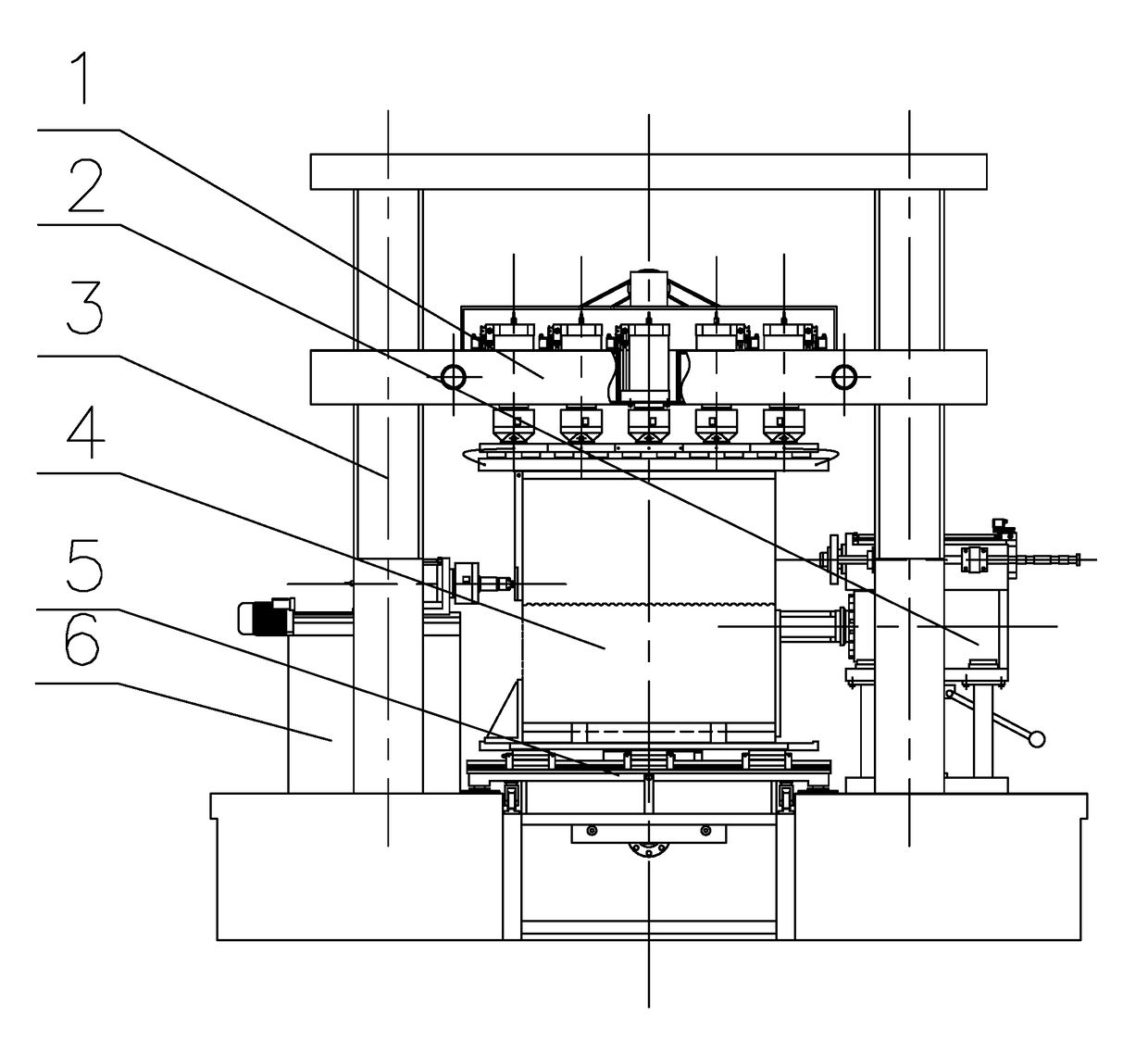 Tester assembled by multiple sets of mechanisms for shear strength-scale effect of rock joint