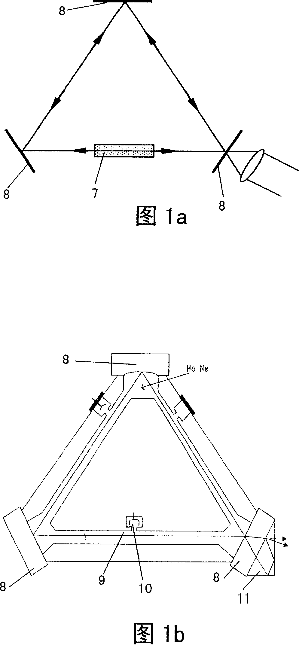 Optical fibre gas laser and optical fiber type ring laser gyroscope possessing the laser