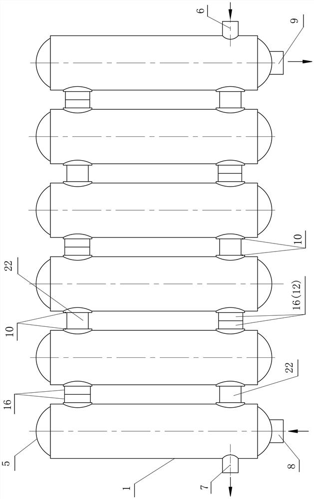 Pipe-communicating three-sleeve water storage secondary heating heat exchanger