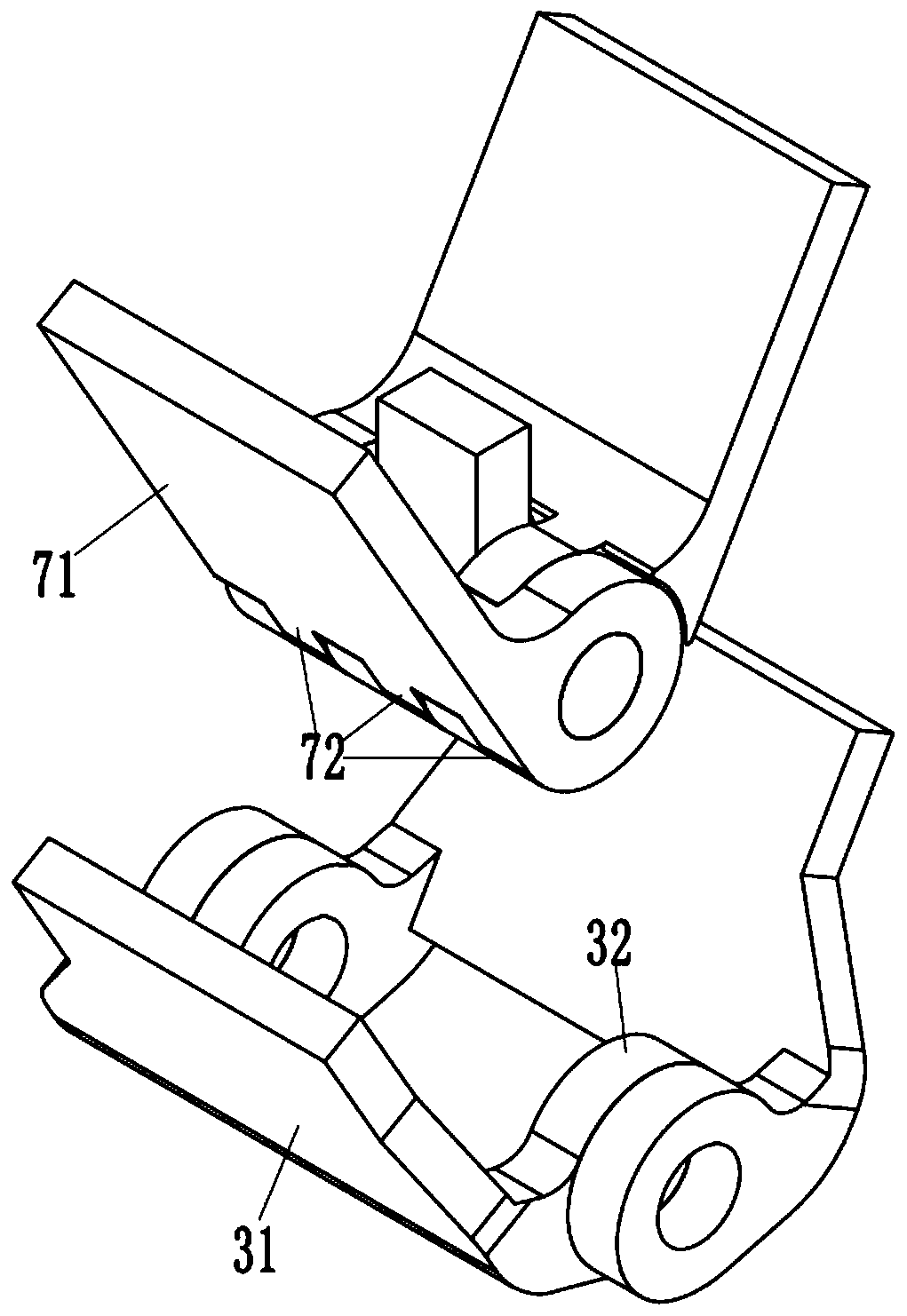 Hardware product angle folding device with adjustable angle folding angle