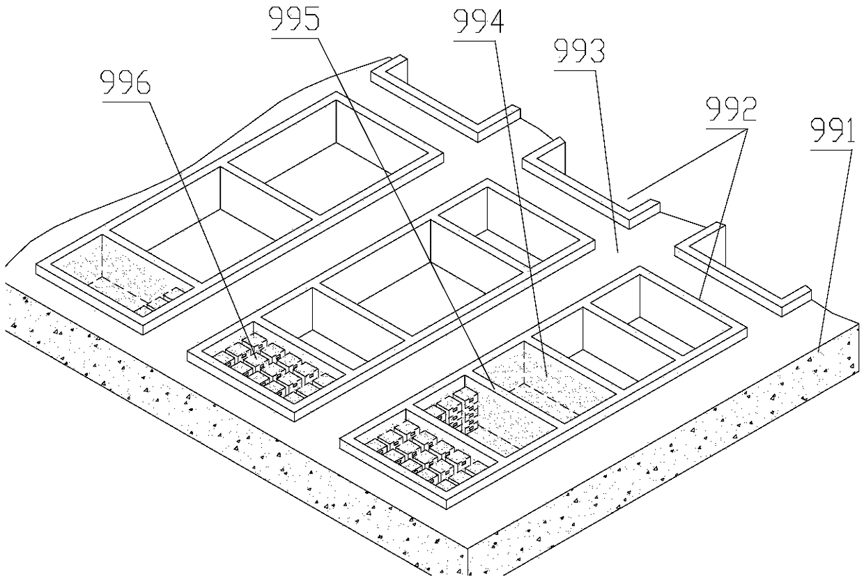 Onshore culture feeding system with hanging running mechanism