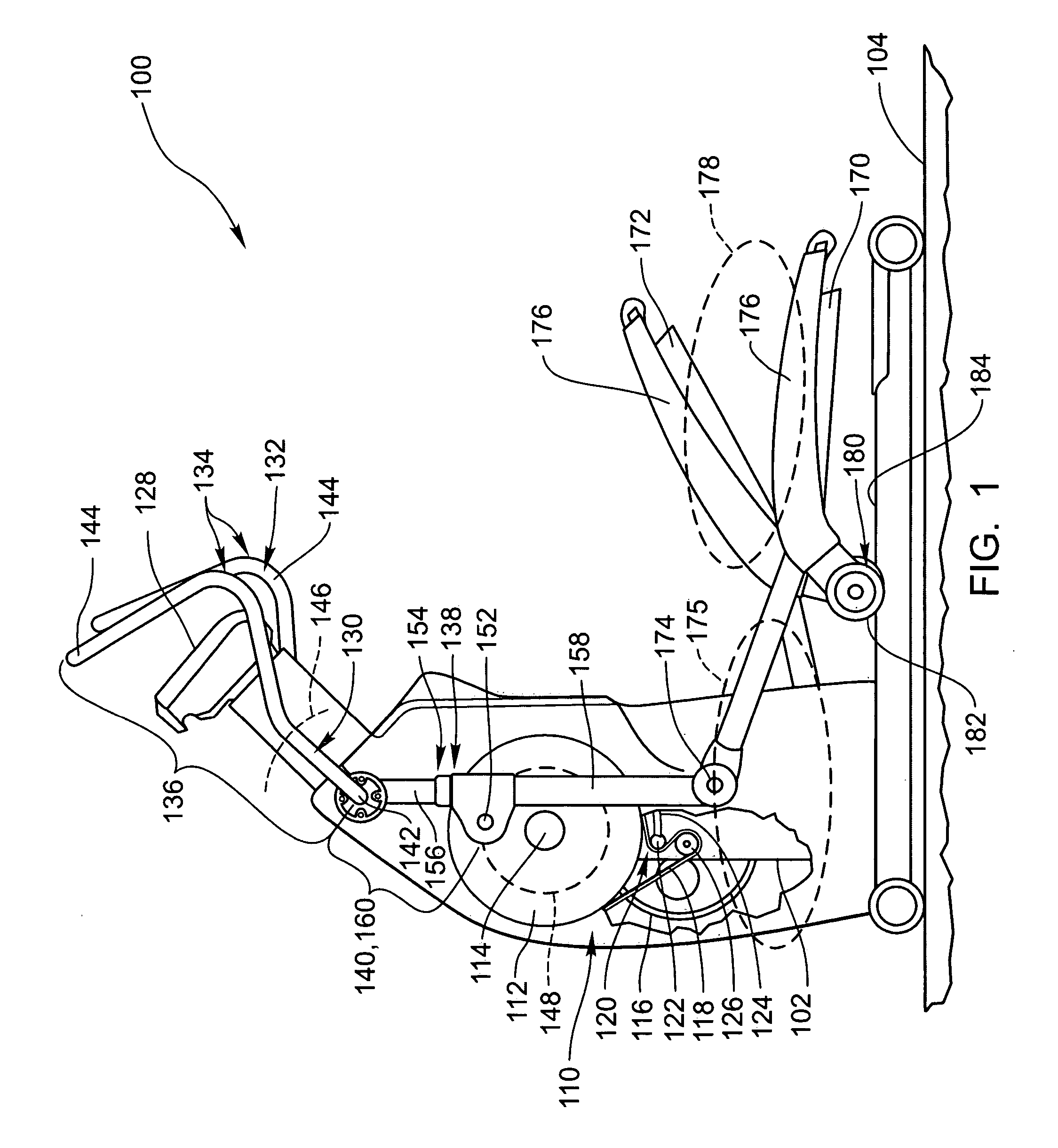 Exercising apparatus with varying length arms